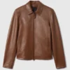 Men Brown Pu Biker Jacket