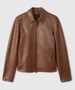 Men Brown Pu Biker Jacket