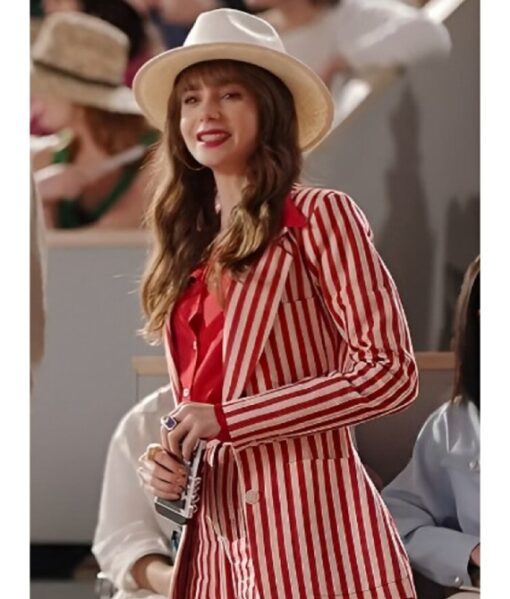 TV Series Emily In Paris S04 Lily Collins Striped Blazer