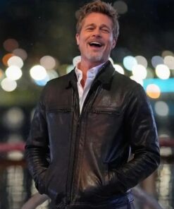 Wolfs Brad Pitt Leather Jacket