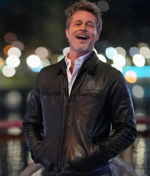 Wolfs Brad Pitt Leather Jacket