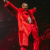 2024 Past Present Future Tour Usher Red Faux Fur Coat