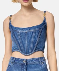 Chiefs Taylor Swift Blue Denim Crop Top