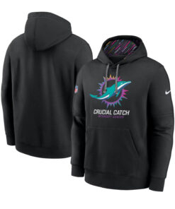 2024 Miami Dolphins Crucial Catch Black Hoodie