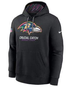 Baltimore Ravens 2024 Crucial Catch Club Pullover Black Hoodie