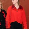 Chiefs Game Taylor Swift Red Half Zip Sweater