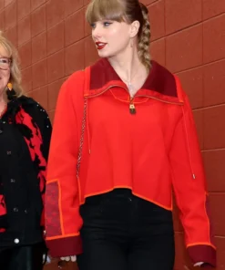 Chiefs Game Taylor Swift Red Half Zip Sweater