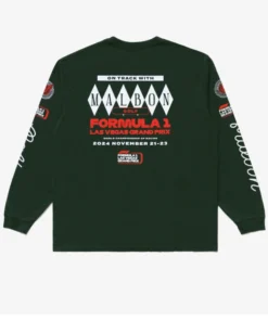 Malbon X F1 Jackpot Long Sleeve Green T-Shirt