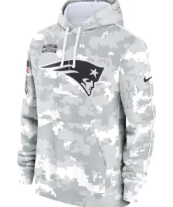 New England Patriots Camo 2024 Salute To Service Hoodie