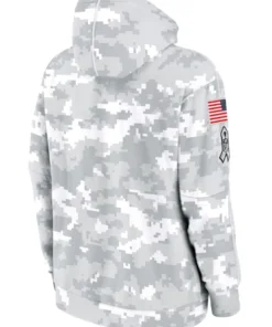 New England Patriots Grey Camo 2024 Salute To Service Hoodie