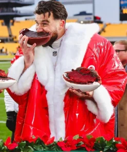 Travis Kelce Red Christmas Coat